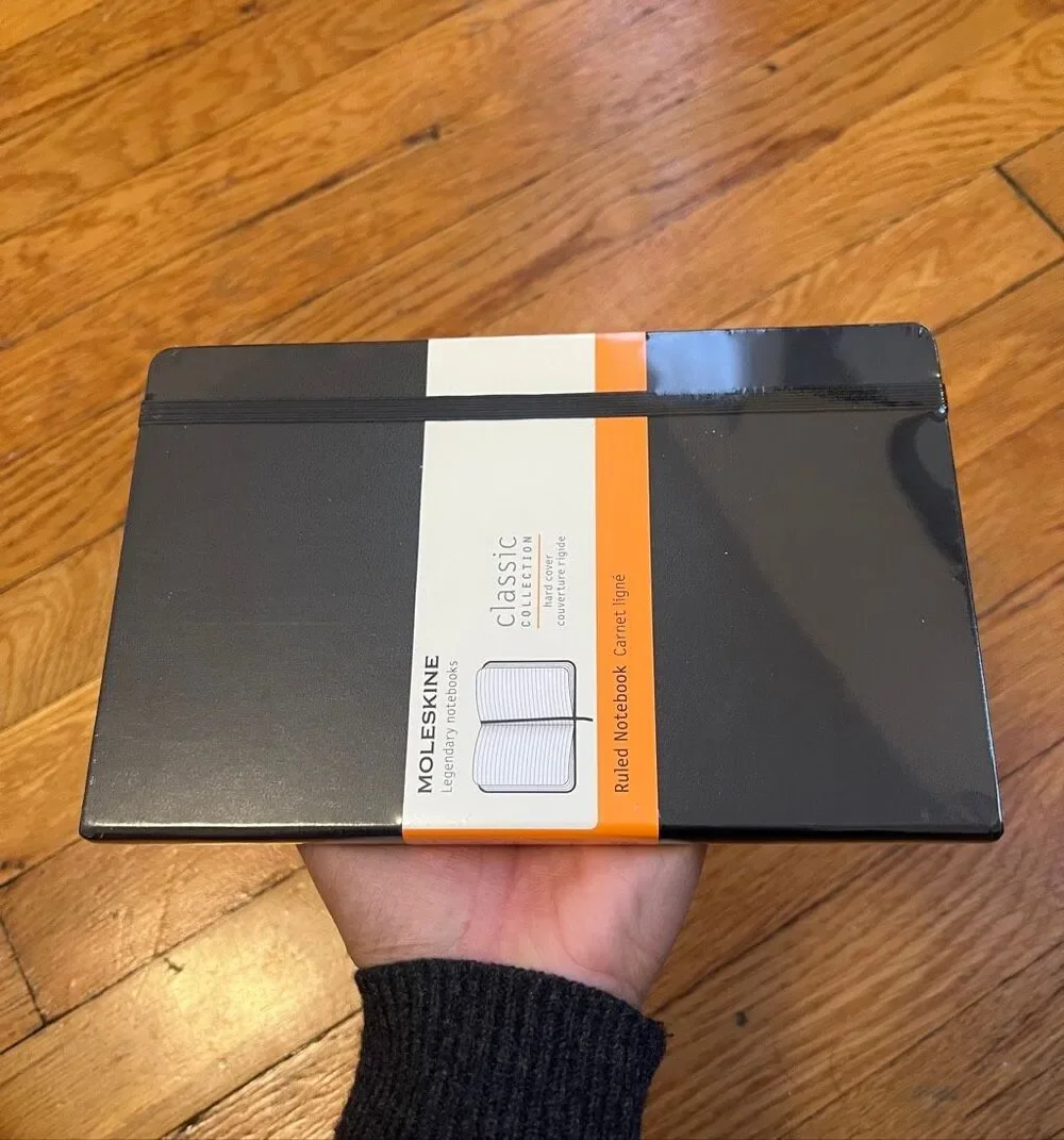 Moleskine Classic Large Hardcover Ruled Notebook Black 5x8.25 NEW Sealed